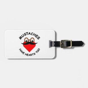 Étiquette À Bagage Les moustaches ont aussi des coeurs
