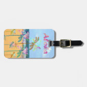 Étiquette À Bagage Les palmiers à l'aquarelle tropicale (Devant horizontal)