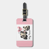 Étiquette À Bagage Les pandas I aiment ma Nana (Devant Vertical)