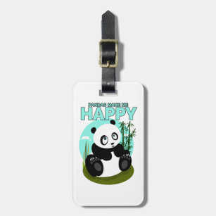 Étiquette À Bagage Les Pandas Me Rendent Heureux