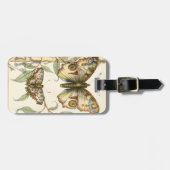 Étiquette À Bagage Les papillons Tandem sur les Feuilles verts (Devant horizontal)