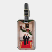 Étiquette À Bagage Les pas de Noël Président Donald Trump & Melania (Devant Vertical)