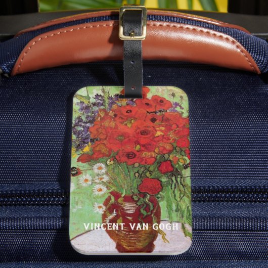 Étiquette À Bagage Les pavots rouges et les marguerites de Vincent va (Insitu Rectoal 2)
