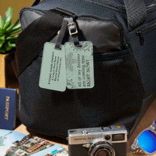 Étiquette À Bagage Les Rêves Se Réalisent En Ce Moment Sage Green Flo