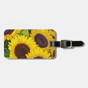 Étiquette À Bagage Les tournesols d'été jaunes