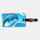 Étiquette À Bagage Les vagues de saut de dauphin (Dos horizontal)