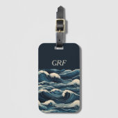 Étiquette À Bagage Les vagues du tsunami (Devant Vertical)