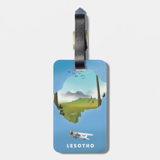 Étiquette À Bagage Lesotho Afrique du Sud poster de ski (Dos Vertical)