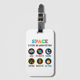Étiquette À Bagage L'espace nous fait nous poser des questions