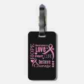 Étiquette À Bagage L'espoir de cancer du sein exprime le collage (Dos Vertical)