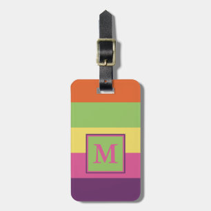 Étiquette À Bagage L'été Flip-Flops des rayures personnalisées