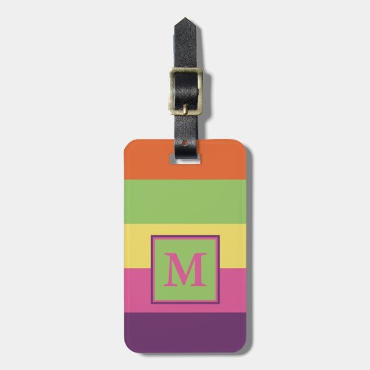 Étiquette À Bagage L'été Flip-Flops des rayures personnalisées (Devant Vertical)