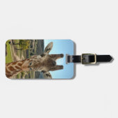 Étiquette À Bagage L'étiquette curieuse de bagage de girafe (Devant horizontal)