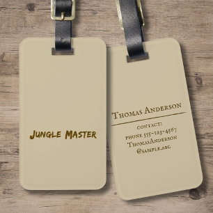 Étiquette À Bagage Lettering Design ‘Jungle Master’