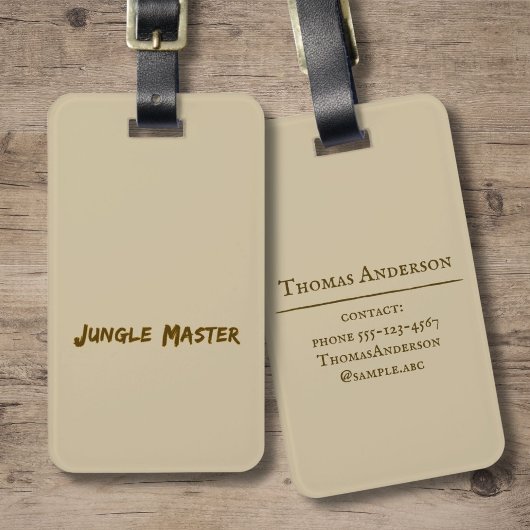 Étiquette À Bagage Lettering Design ‘Jungle Master’