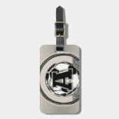 Étiquette À Bagage Lettre A de monogramme du football de médaille (Devant Vertical)