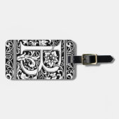 Étiquette À Bagage Lettre B Monogramme médiéval Art Nouveau (Devant horizontal)