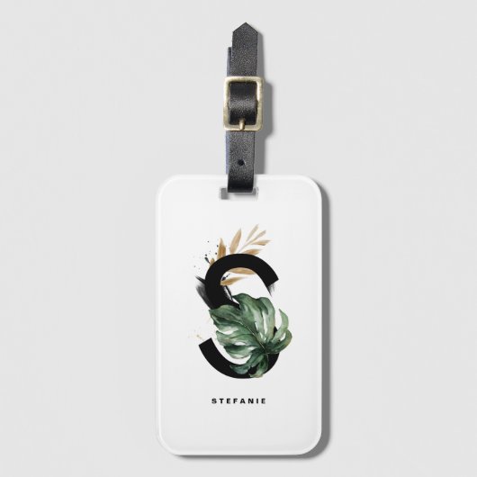 Étiquette À Bagage LETTRE BOHO MONTERA TRAVERSE S MONogramme BRIDÉMIE (Devant Vertical)