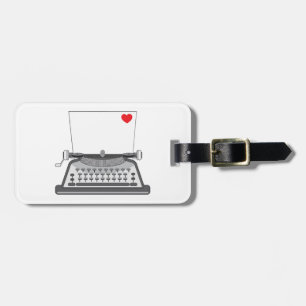 Étiquette À Bagage Lettre d'amour de machine à écrire vintage