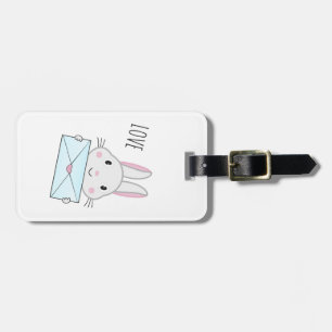 Étiquette À Bagage Lettre d'amour mignonne et belle lapin tenant