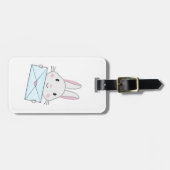 Étiquette À Bagage Lettre d'amour mignonne et belle lapin tenant (Devant horizontal)