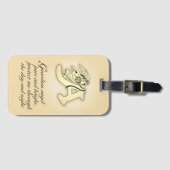 Étiquette À Bagage Lettre d'ange gardien un or (Devant Horizontal)