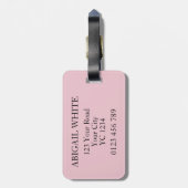 Étiquette À Bagage LETTRE Empreinte de léopard rose A (Dos Vertical)