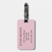 Étiquette À Bagage LETTRE Empreinte de léopard Rose J (Dos Vertical)