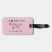 Étiquette À Bagage LETTRE Empreinte de léopard Rose J (Dos horizontal)