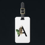 Étiquette À Bagage LETTRE Feuille Tropicale Faux Gold Foil A Monogram<br><div class="desc">LETTRE Feuille Tropicale Faux Gold Foil Balise de bagage Monogramme | Marque Boho monogramme avec feuilles tropicaux d'aquarelle avec un faux accent de feuille d'or. Ce bagage tropical est parfait pour l'été. Cette conception est disponible dans d'autres éléments.</div>