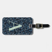 Étiquette À Bagage LETTRE Florale Classique MONAMARMÉE A BLANC (Devant horizontal)