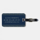 Étiquette À Bagage LETTRE Florale Classique MONAMARMÉE A BLANC (Dos horizontal)