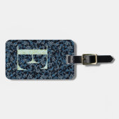 Étiquette À Bagage LETTRE Florale Classique MONAMARMÉE E BLEUE (Devant horizontal)