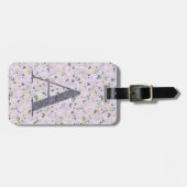 Étiquette À Bagage LETTRE Florale Classique MONAMARMÉE UN violet clai (Devant horizontal)