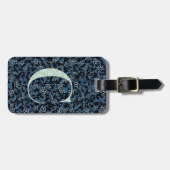 Étiquette À Bagage LETTRE Florale Classique MONOGRAMME C bleu (Devant horizontal)