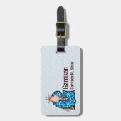 Étiquette À Bagage LETTRE G Giraffe Giraffe en Bleu (Devant Vertical)