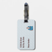 Étiquette À Bagage LETTRE G Giraffe Giraffe en Bleu (Dos Vertical)