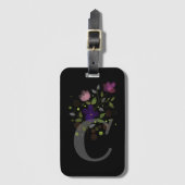 Étiquette À Bagage LETTRE INITIALE C PLUS DRAPEAU DE CONCEPTION Flora (Devant Vertical)