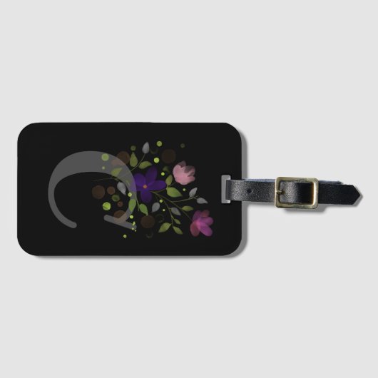 Étiquette À Bagage LETTRE INITIALE C PLUS DRAPEAU DE CONCEPTION Flora (Devant Horizontal)