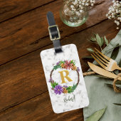 Étiquette À Bagage Lettre initiale Lettre initiale Monogramme Nom Mar