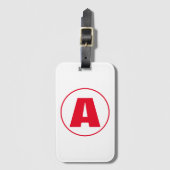 ÉTIQUETTE À BAGAGE LETTRE INITIALE MODERNE MODÈLE CHIC CHAUD (Devant Vertical)