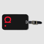 ÉTIQUETTE À BAGAGE LETTRE INITIALE NOIRE ROUGE LETTRE NOIRE PLACE (Devant Horizontal)