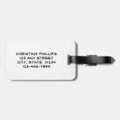 Étiquette À Bagage LETTRE INITIALE Parties scintillant D'Or Chatonnan (Dos horizontal)