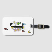 Étiquette À Bagage Lettre J Floral Papillon Monogramme initial (Devant Horizontal)