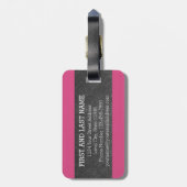 Étiquette À Bagage Lettre Monogramme A en tableau noir avec Chevrons  (Dos Vertical)