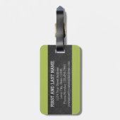 Étiquette À Bagage Lettre Monogramme B en tableau noir avec Chevrons (Dos Vertical)