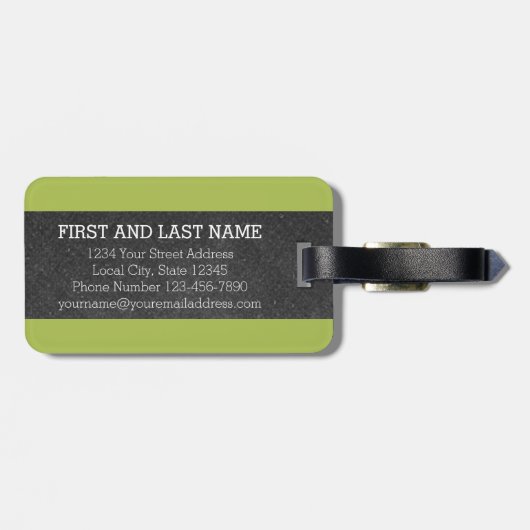 Étiquette À Bagage Lettre Monogramme B en tableau noir avec Chevrons (Dos horizontal)