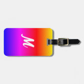 Étiquette À Bagage Lettre monogramme Balise de bagage Couleur arc-en- (Devant horizontal)