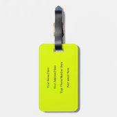 Étiquette À Bagage Lettre monogramme Nom initial Neon Jaune Vert Cade (Dos Vertical)