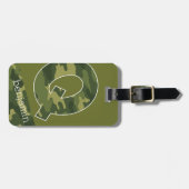 Étiquette À Bagage Lettre monogramme Q Camouflage Motif (Devant horizontal)